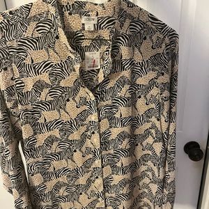NWT J CREW animal print blouse.